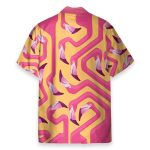 Pink Flamingo Maze Yellow Background Hawaiian Shirt & Beach Shorts
