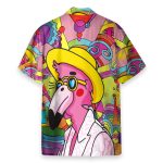 Hippie Flamingo Men'S Button'S Up Shirts Hawaiian Shirt & Beach Shorts