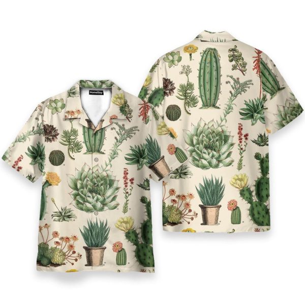 Cactus Summer Men'S Button'S Up Shirts Hawaiian Shirt