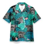 Pitbull Hibiscus Tropical Leaves Pattern Hawaiian Shirt