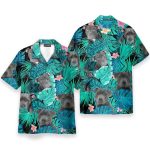 Pitbull Hibiscus Tropical Leaves Pattern Hawaiian Shirt