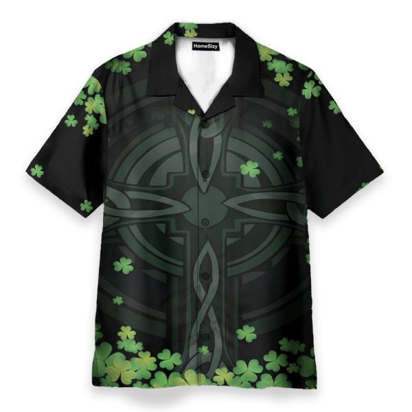 Irish Enri Go Bragh American Flag Clover Hawaiian Shirt