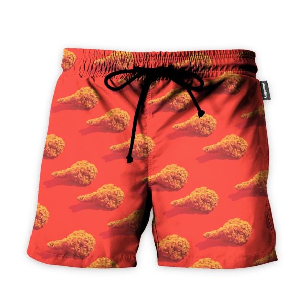 Fried Chicken Food In Red Summer Vibe Hawaiian Shirt