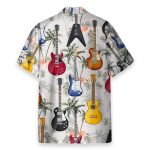 Guitar Tropical Vintage Leaves Pattern Hawaiian Shirt