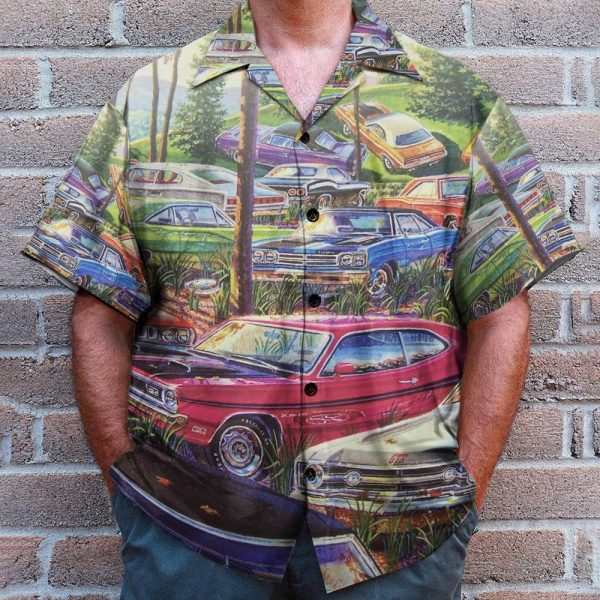 Vintage Car Men'S Button'S Up Shirts Hawaiian Shirt