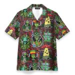 Hippie Trippy Alien Smoke Weed Hawaiian Shirt & Beach Shorts