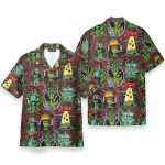 Hippie Trippy Alien Smoke Weed Hawaiian Shirt & Beach Shorts