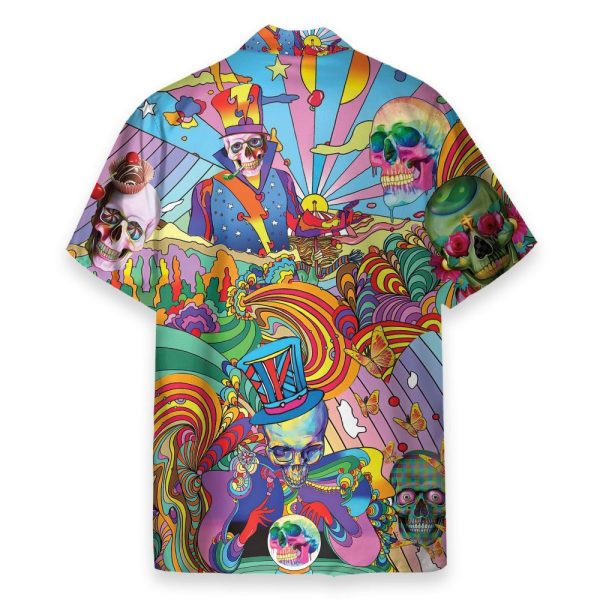 Colorful Magician Hippie Skulls Hawaiian Shirt