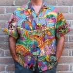 Colorful Magician Hippie Skulls Hawaiian Shirt
