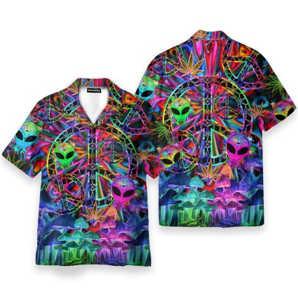 Alien Stay Trippy Little Hippie Hawaiian Shirt