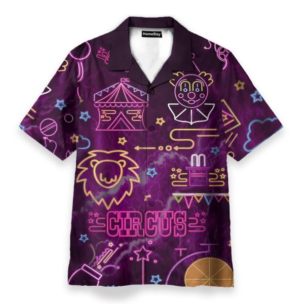 Neon Circus Funny Button'S Up Shirts Hawaiian Shirt