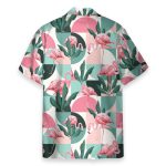 Pink Flamingo Men'S Button'S Up Shirts Hawaiian Shirt & Beach Shorts
