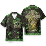 The Celtic Cross Harp Irish Skull Leprechaun Hawaiian Shirt