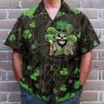 The Celtic Cross Harp Irish Skull Leprechaun Hawaiian Shirt