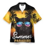 Black Cat Summer Paradise Hawaiian Shirt