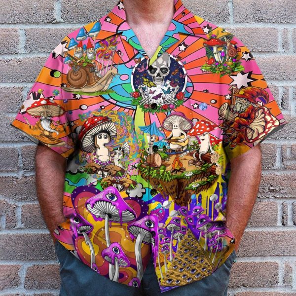 Hippie Mushroom Peace Life Hawaiian Shirt