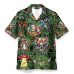 Amazing Hippie Mushroom And Green Weed Hawaiian Shirt
