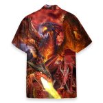 Flaming Dragon Men'S Button'S Up Shirts Hawaiian Shirt