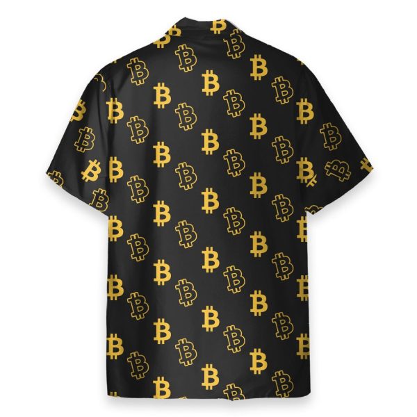Seamless Bitcoin Men'S Button'S Up Shirts Hawaiian Shirt & Beach Shorts