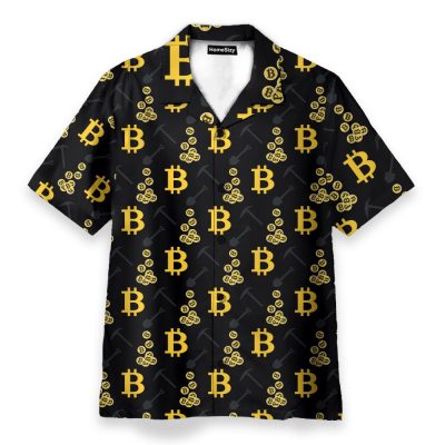 Cryptocurrency Bitcoin Miner Men'S Button'S Up Shirts Hawaiian Shirt & Beach Shorts