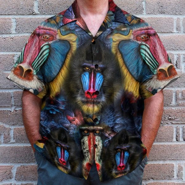 Amazing Mandrill Men'S Button'S Up Shirts Hawaiian Shirt