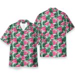 Watermelon In Tropical Green Leaves Hawaiian Shirt & Beach Shorts
