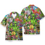 Couple Alien Smoking Weed Hippie Hawaiian Shirt