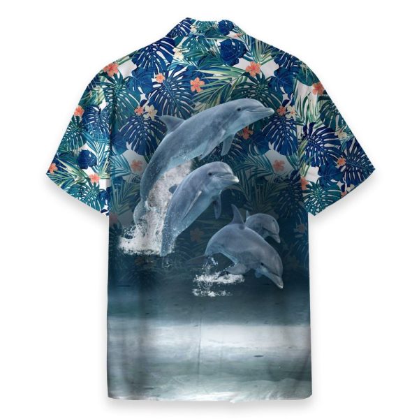Dolphin Men'S Button'S Up Shirts Hawaiian Shirt