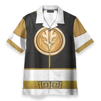 Mighty Morphin Power Rangers Movie White Cosplay Costume Hawaiian Shirt