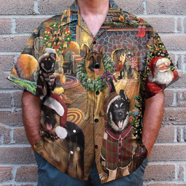 Lovely German Shepherd Merry Christmas Hawaiian Shirt