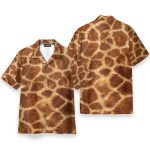 Giraffe Cosplay Costume Funny Button'S Up Shirts Hawaiian Shirt & Beach Shorts