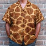 Giraffe Cosplay Costume Funny Button'S Up Shirts Hawaiian Shirt & Beach Shorts