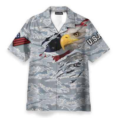 Eagle Veteran Proud Us Air Force Hawaiian Shirt & Beach Shorts