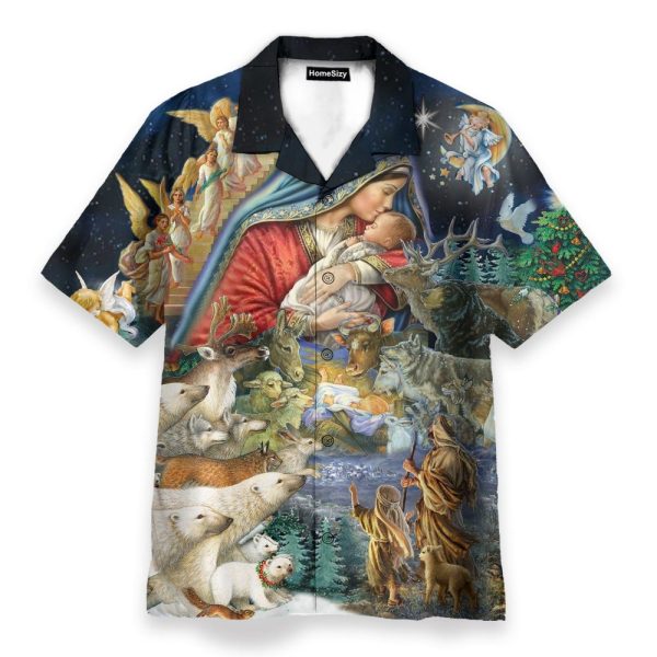 Jesus Christmas Men'S Button'S Up Shirts Hawaiian Shirt