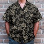 Alien Face Hugger Men'S Button'S Up Shirts Hawaiian Shirt & Beach Shorts