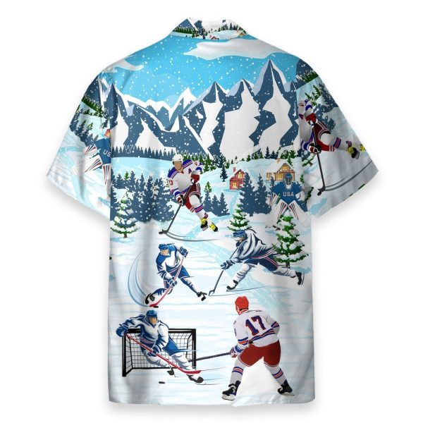 Ice Hockey Men'S Button'S Up Shirts Hawaiian Shirt