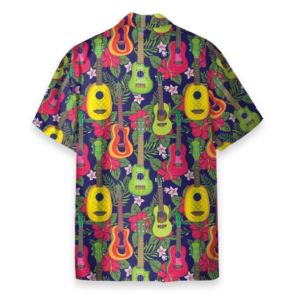 Colorful Fruit Ukulele Tropical Pattern Hawaiian Shirt & Beach Shorts