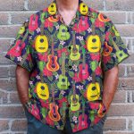 Colorful Fruit Ukulele Tropical Pattern Hawaiian Shirt & Beach Shorts