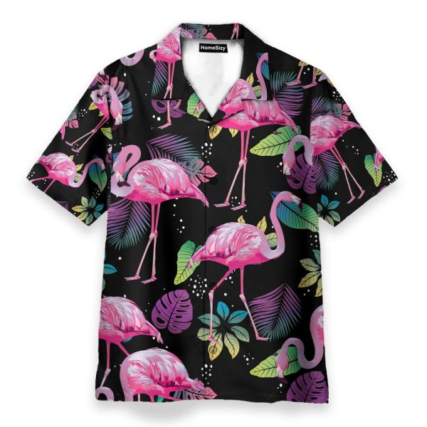 Flamingo Tropical Leaf Summer Hawaiian Shirt