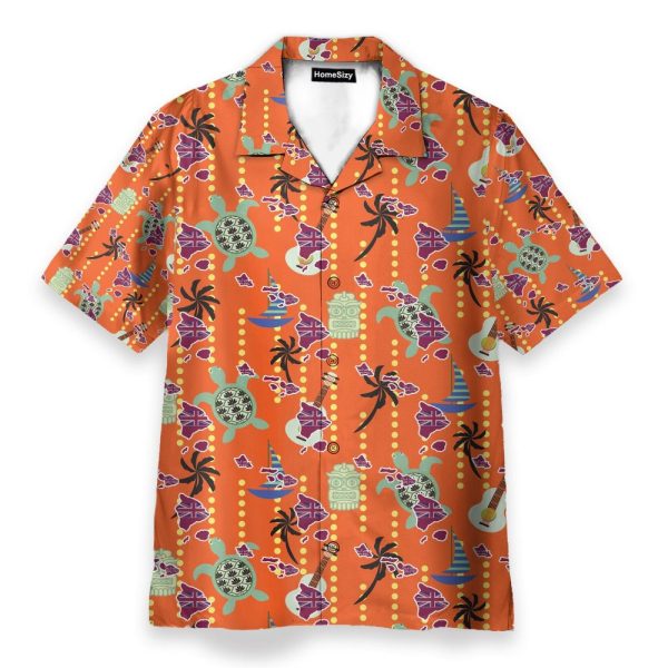 Tiki Tiki Turrtle And Ukulele Summer Hawaiian Shirt & Beach Shorts