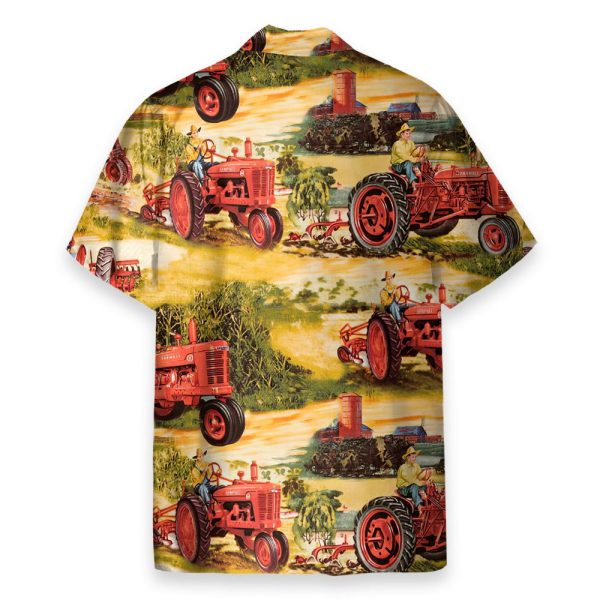 Childhood Red Tractor Farmer Hawaiian Shirt