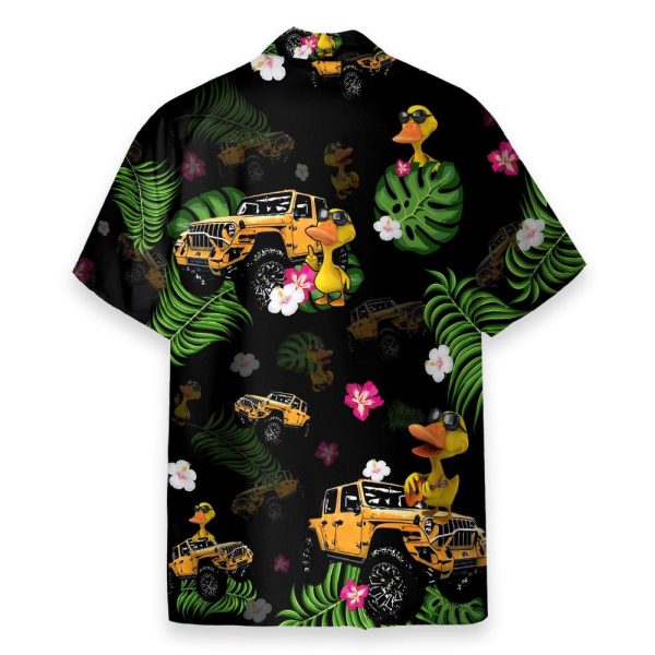 Yellow Jeep And Duck Tropical Hawaiian Shirt