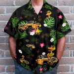 Yellow Jeep And Duck Tropical Hawaiian Shirt