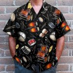 Drum For Summer Men'S Button'S Up Shirts Hawaiian Shirt