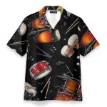 Drum For Summer Men'S Button'S Up Shirts Hawaiian Shirt