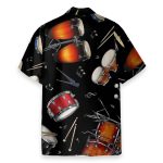 Drum For Summer Men'S Button'S Up Shirts Hawaiian Shirt