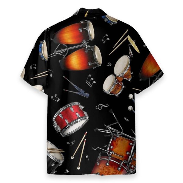 Drum For Summer Men'S Button'S Up Shirts Hawaiian Shirt