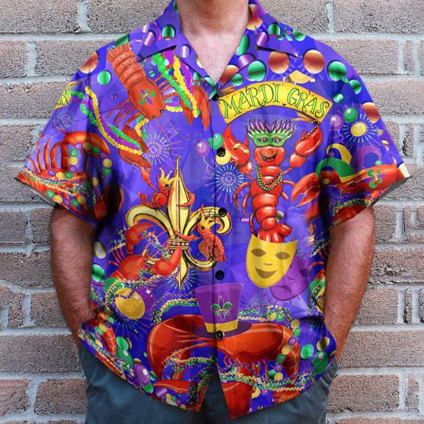Happy Mardi Gras Shrimps Hawaiian Shirt