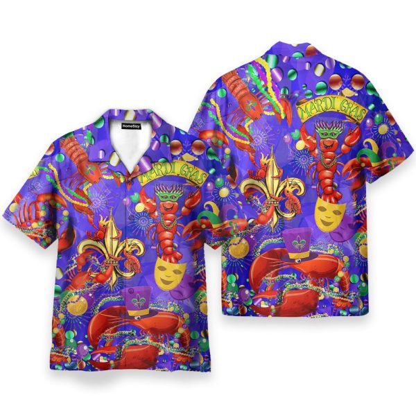 Happy Mardi Gras Shrimps Hawaiian Shirt