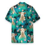 Sheep In Tropical Green Leaves Hawaiian Shirt